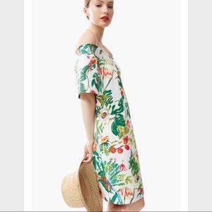 J. Crew Off the Shoulder Floral/Tropical Print Dress Size 0